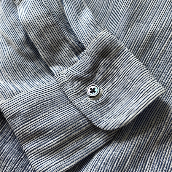 AG Audryn beautiful linen blend blue stripe tunic - Picture 12 of 15